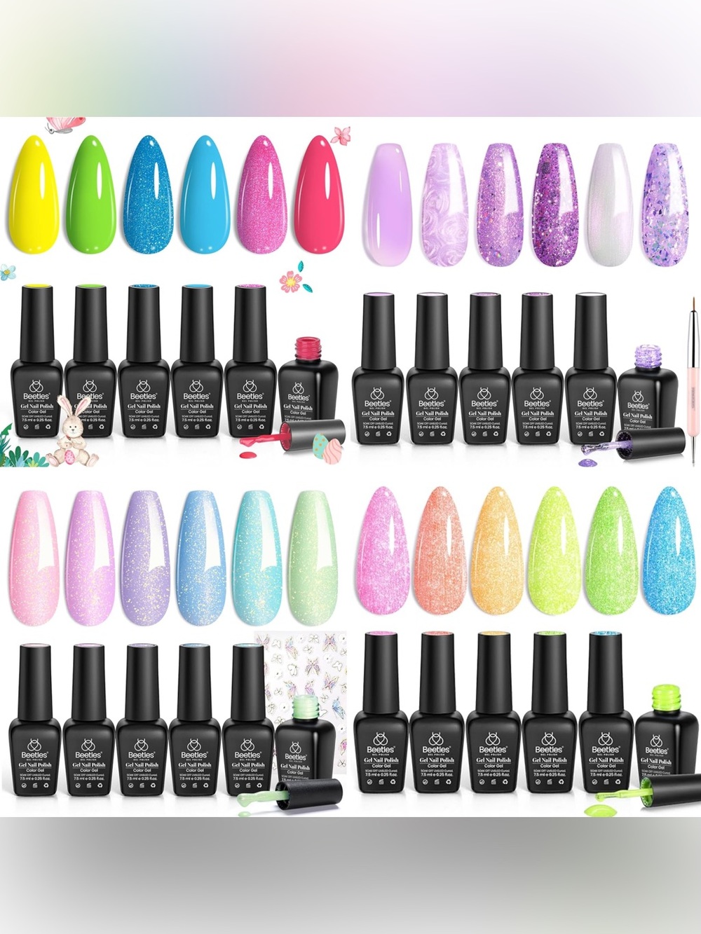 Beetles Gel Nail Polish Sets Bundle of 4